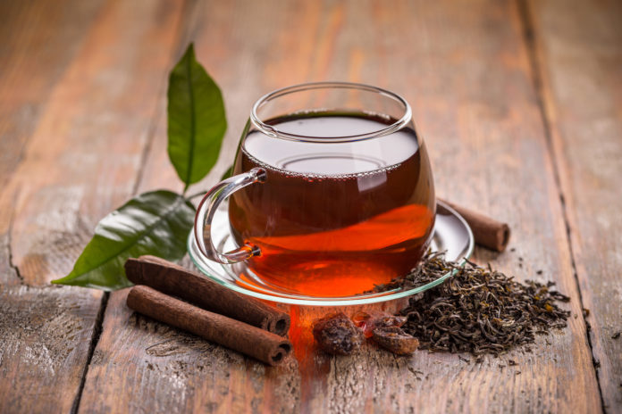 Glass cup of tea