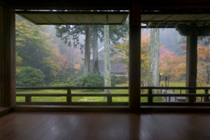 Garden view from tea house, Kyoto, Honshu, Japan