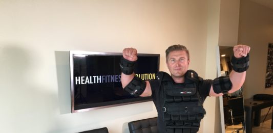 Samir Becic Wears 150lb Weighted Vest obesity campaign