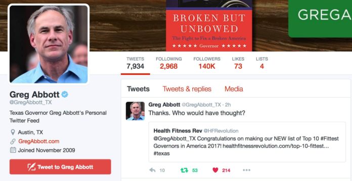 greg abbott fittest governor tweet