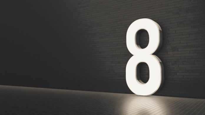 Luxury Design 3d number 8 with floor and wall